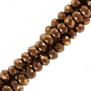 Top Facet kralen disc 3x2mm - Bronze metallic-pearl shine coating